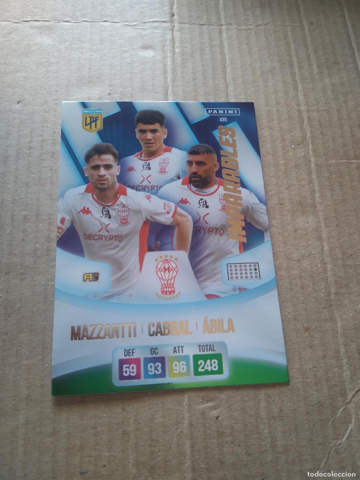 Cromos de F&uacute;tbol: 485 MAZZANTTI CABRAL ABILA HURACAN CROMO FUTBOL ARGENTINO PANINI LIGA ARGENTINA 2024 ADRENALYN