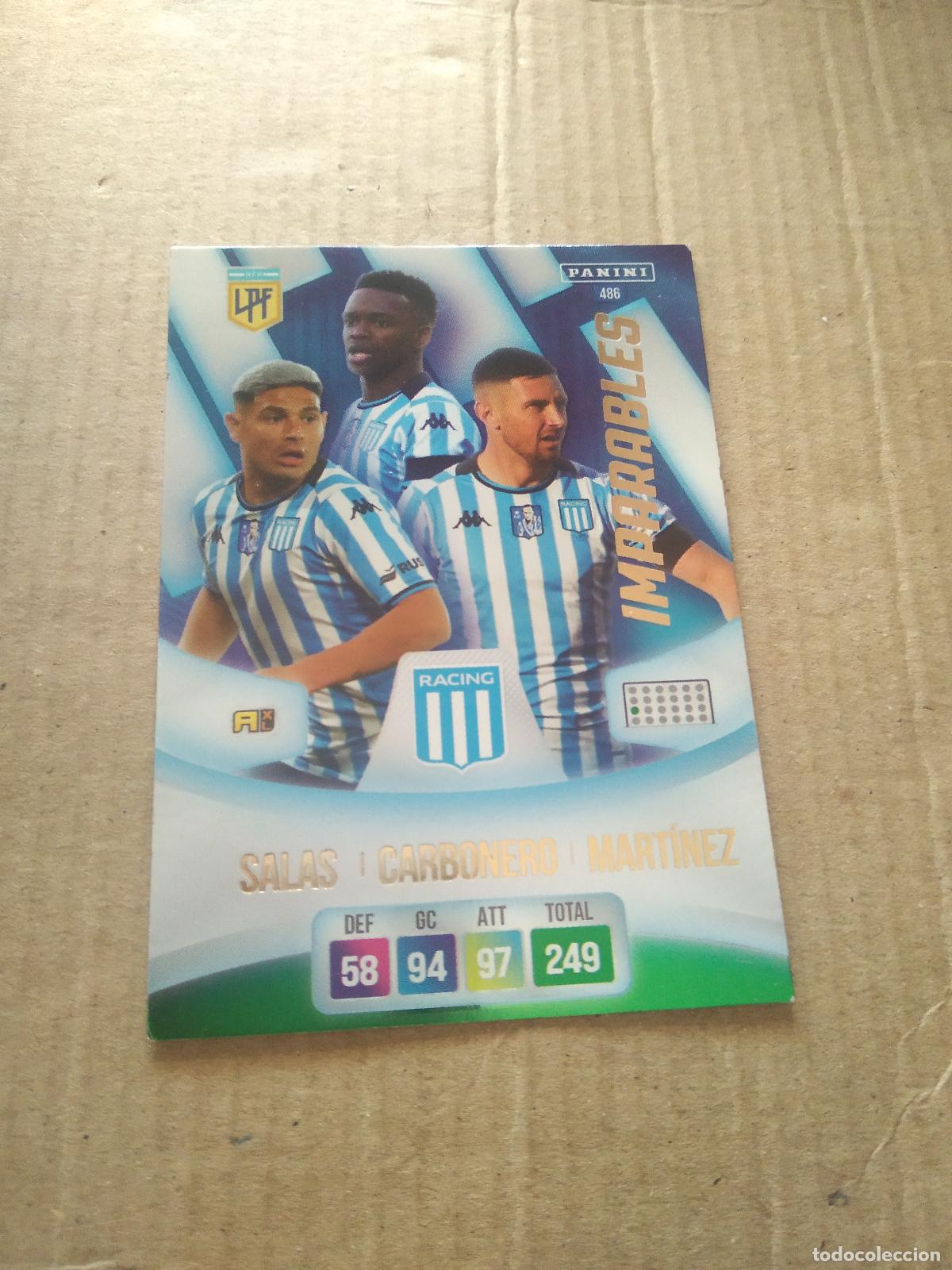 Cromos de F&uacute;tbol: 486 SALAS CARBONERO MARTINEZ RACING CROMO FUTBOL ARGENTINO PANINI LIGA ARGENTINA 2024 ADRENALYN