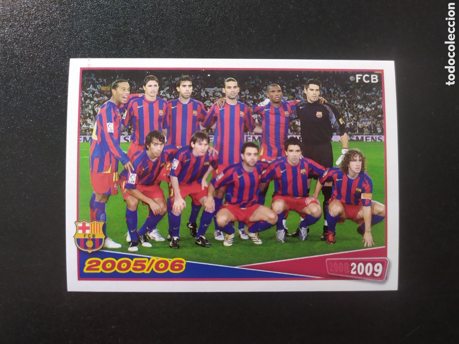 Cromos de f&uacute;tbol: FC Barcelona colecci&oacute;n oficial 2008 2009 08 09 panini alineaci&oacute;n Messi n&deg; 163 sin pegar