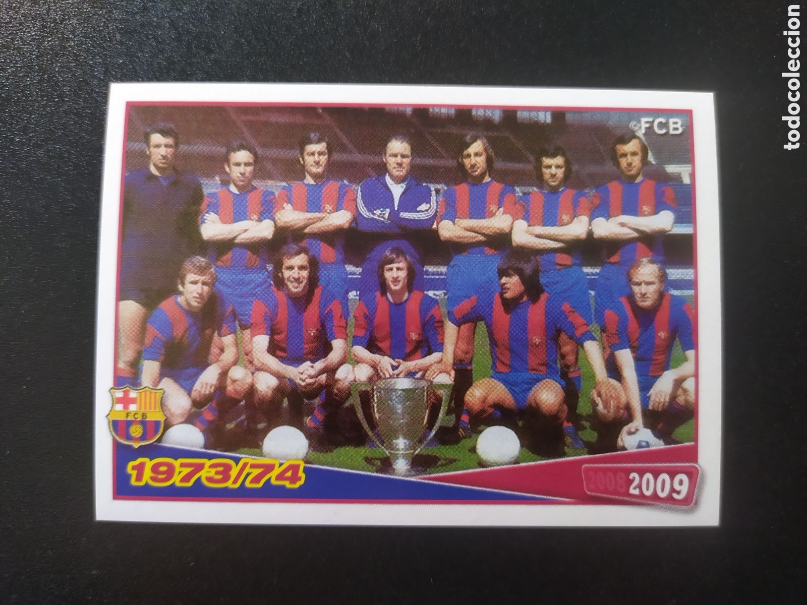 Cromos de F&uacute;tbol: FC Barcelona colecci&oacute;n oficial 2008 2009 08 09 panini alineaci&oacute;n 1973/1974 Cruyff n&deg; 160 sin pegar