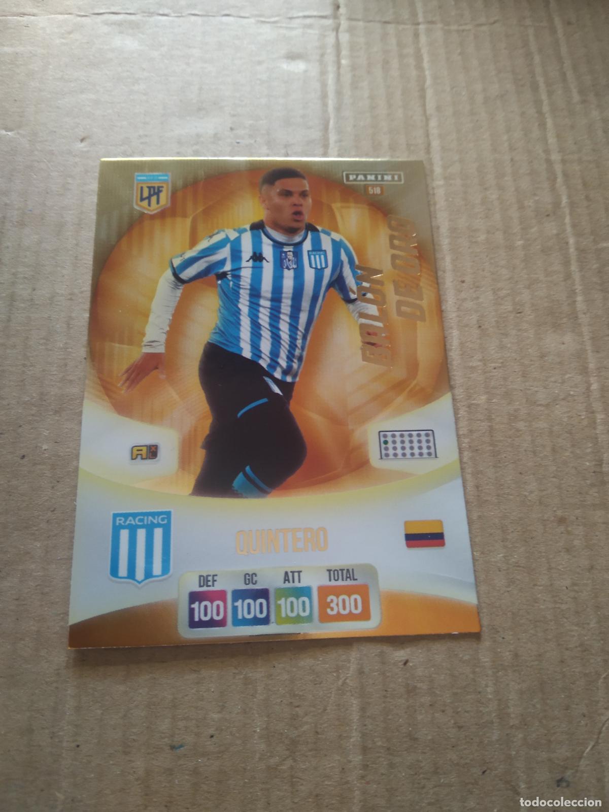 Cromos de F&uacute;tbol: 518 QUINTERO RACING BALON DE ORO CROMO FUTBOL ARGENTINO PANINI LIGA ARGENTINA 2024 ADRENALYN