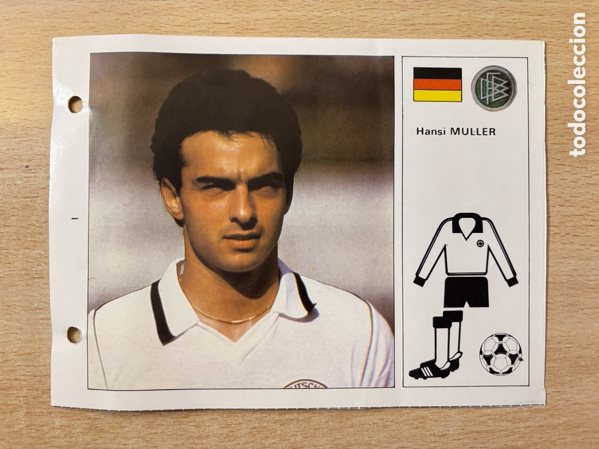 Cromos de F&uacute;tbol: # 6 Hansi Muller Alemania Federal Las Estrellas del Mundial 82, mide 18x14 cm.