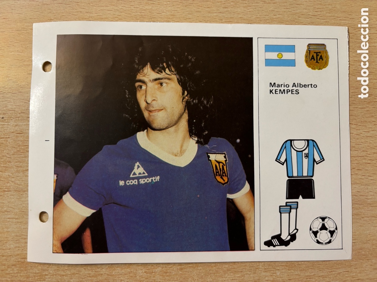 Cromos de f&uacute;tbol: # 19 Mario Alberto Kempes Argentina Las Estrellas del Mundial 82, mide 18x14 cm.