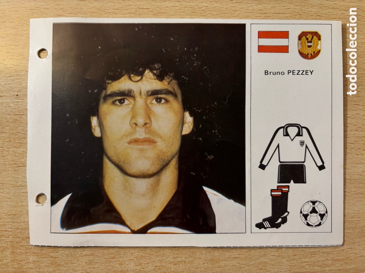 Cromos de F&uacute;tbol: # 23 Bruno Pezzey Austria Las Estrellas del Mundial 82, mide 18x14 cm.