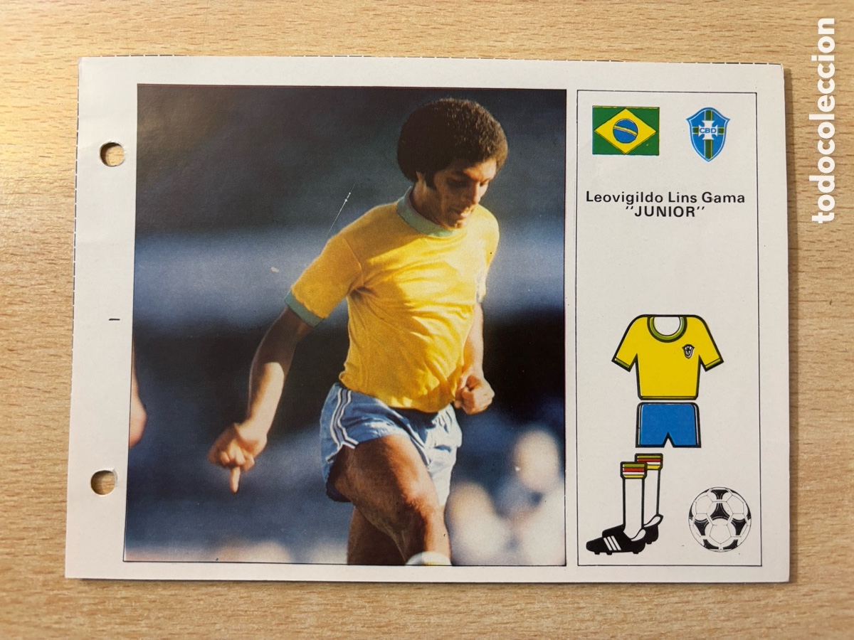 Cromos de F&uacute;tbol: # 33 Junior Brasil Las Estrellas del Mundial 82, mide 18x14 cm.