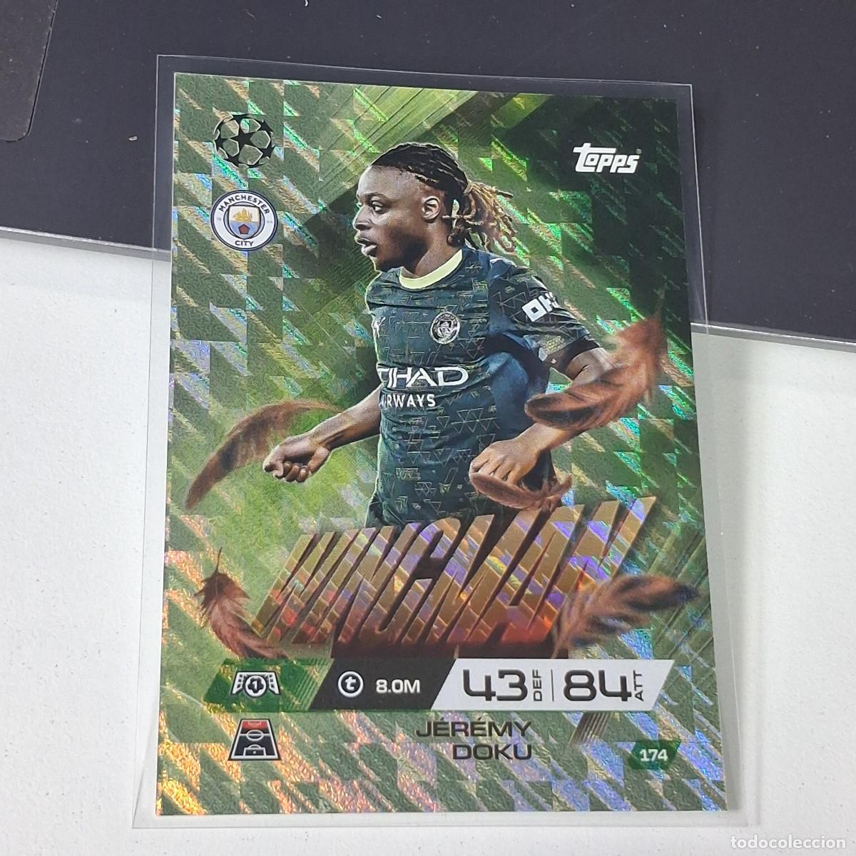 Cromos de F&uacute;tbol: B6 174 J&Eacute;R&Eacute;MY DOKU MANCHESTER CITY WINGMAN MATCH ATTAX EXTRA 2025 2026 25 26 TOPPS