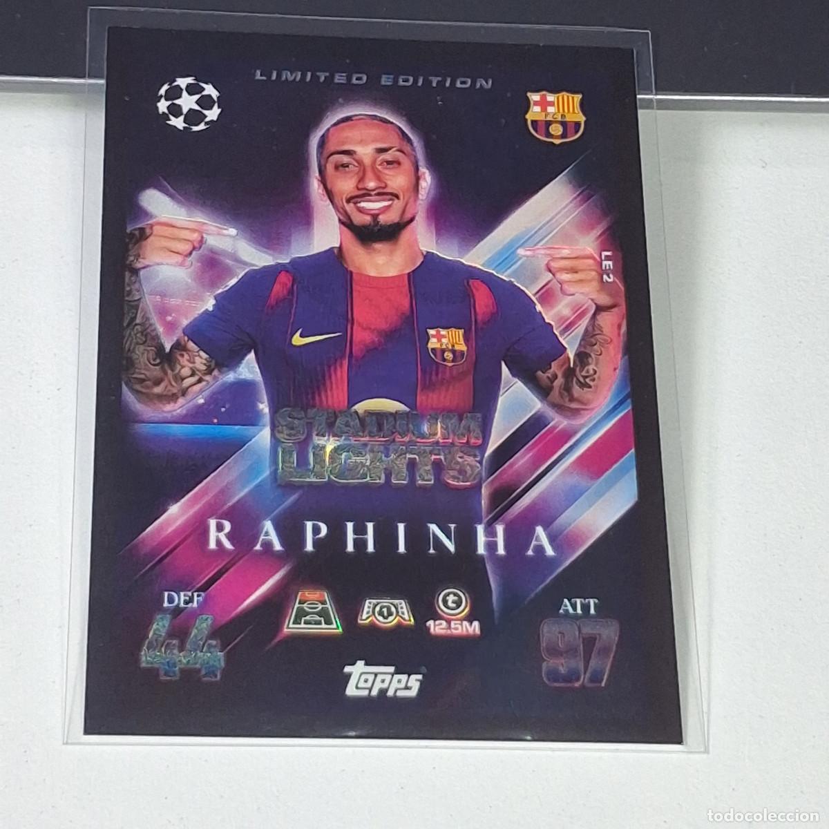 Cromos de F&uacute;tbol: B6 LE 2 RAPHINHA BARCELONA BAR&Ccedil;A STADIUM LIGHTS MATCH ATTAX CHAMPIONS LEAGUE 2025-26 EXTRA TOPPS