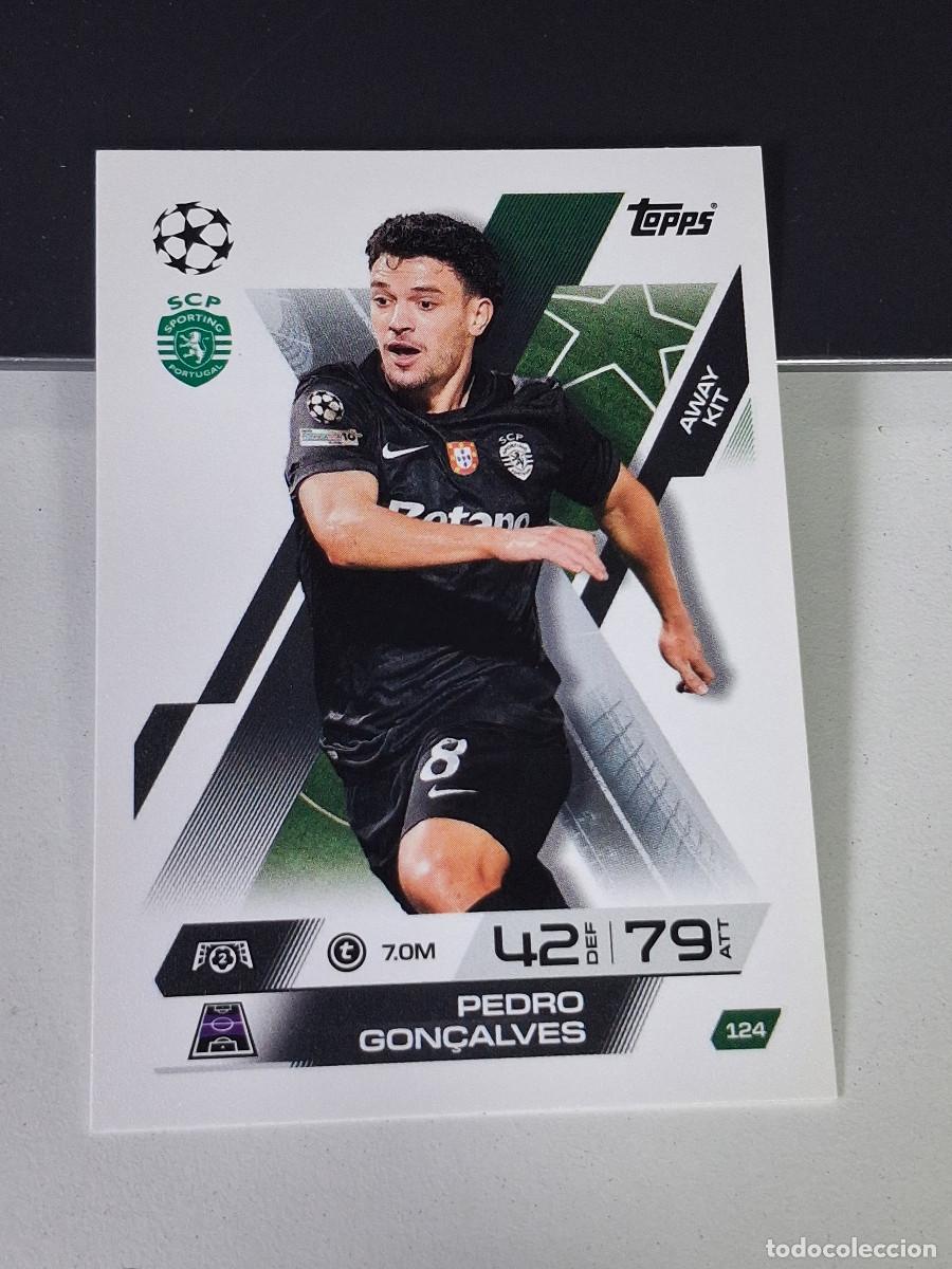 Cromos de F&uacute;tbol: A14 124 PEDRO GON&Ccedil;ALVES SPORTING PORTUGAL AWAY KIT MATCH ATTAX CHAMPIONS LEAGUE 2025-26 EXTRA TOPPS