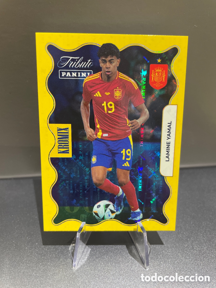 Cromos de F&uacute;tbol: Lamine Yamal Kromix Supra Blue Panini Tribute Seleccion Espa&ntilde;ola 2010-2026 Vamos Campeones