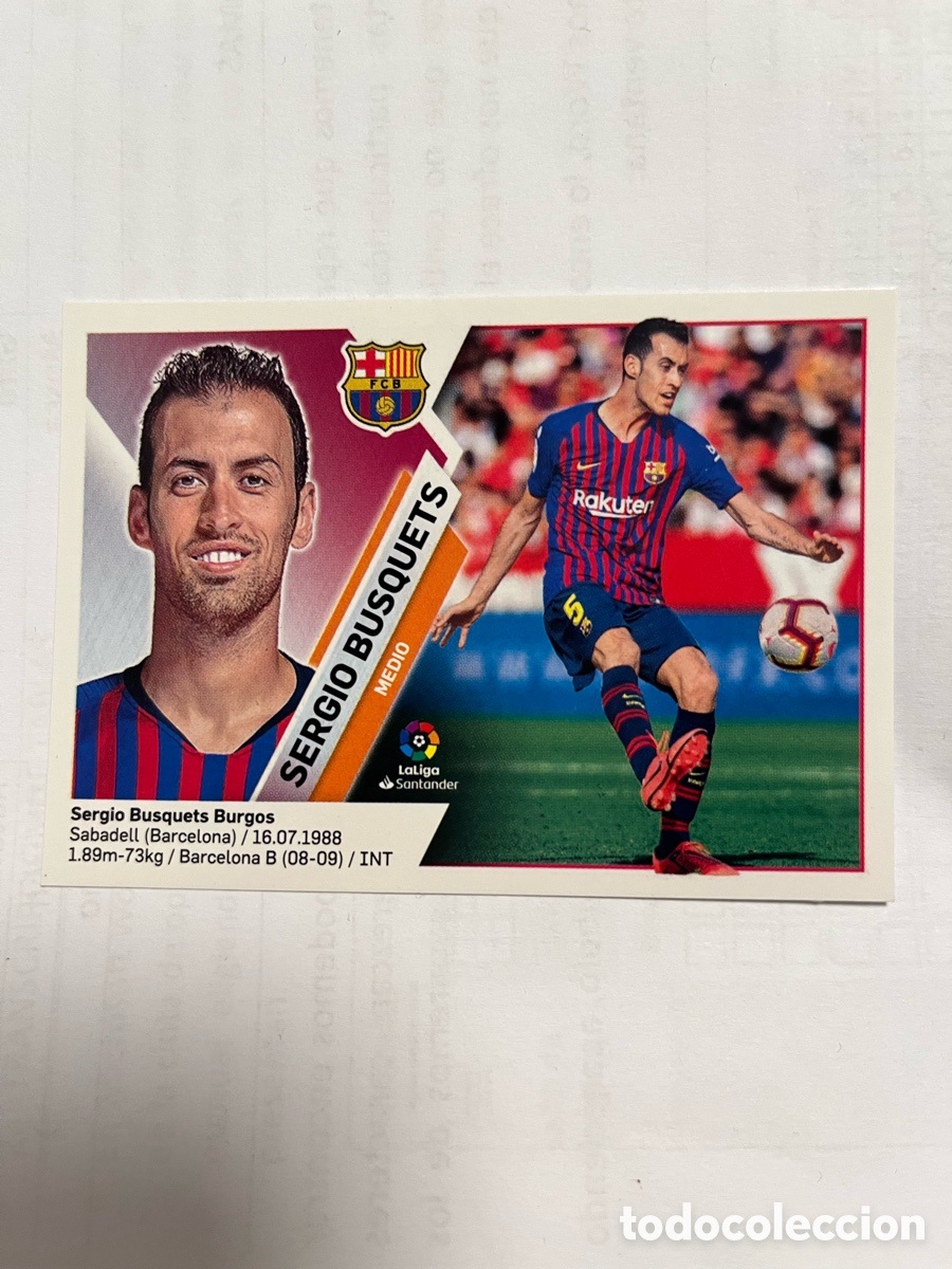 Cromos de F&uacute;tbol: SERGIO BUSQUETS 8 BARCELONA LIGA 2019 2020 19 20 ESTE PANINI NUNCA PEGADO