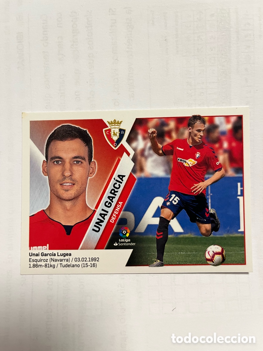 Figurine di Calcio: UNAI GARCIA 5 OSASUNA LIGA 2019 2020 19 20 ESTE PANINI NUNCA PEGADO