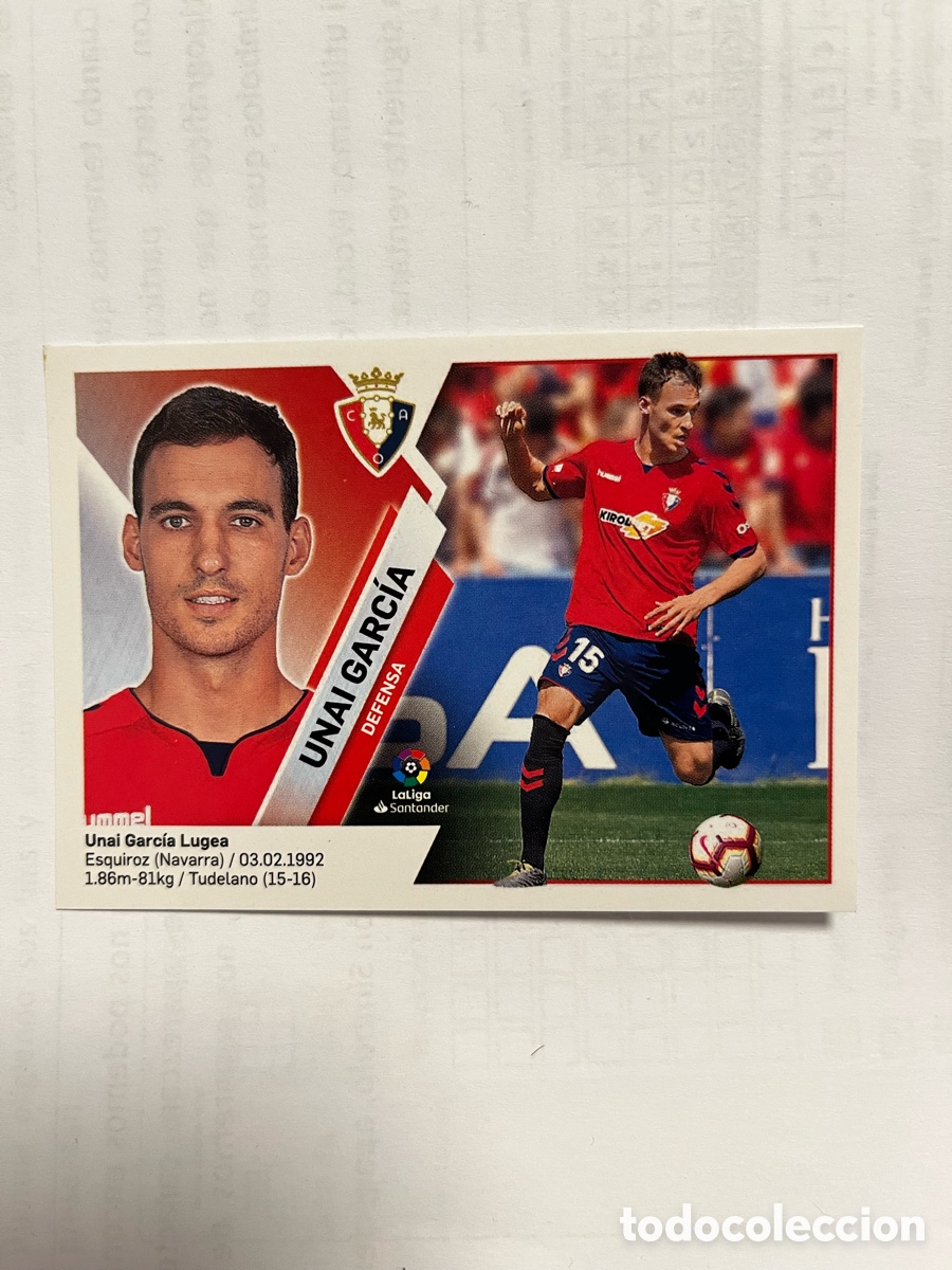 Figurine di Calcio: UNAI GARCIA 5 OSASUNA LIGA 2019 2020 19 20 ESTE PANINI NUNCA PEGADO