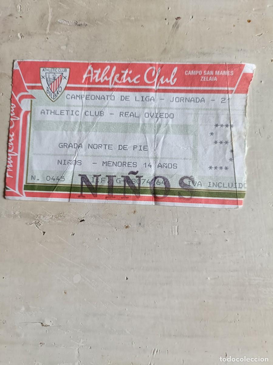 Cromos de F&uacute;tbol: ENTRADA TICKET CAMPO SAN MAM&Eacute;S ATL&Eacute;TICO DE BILBAO REAL OVIEDO