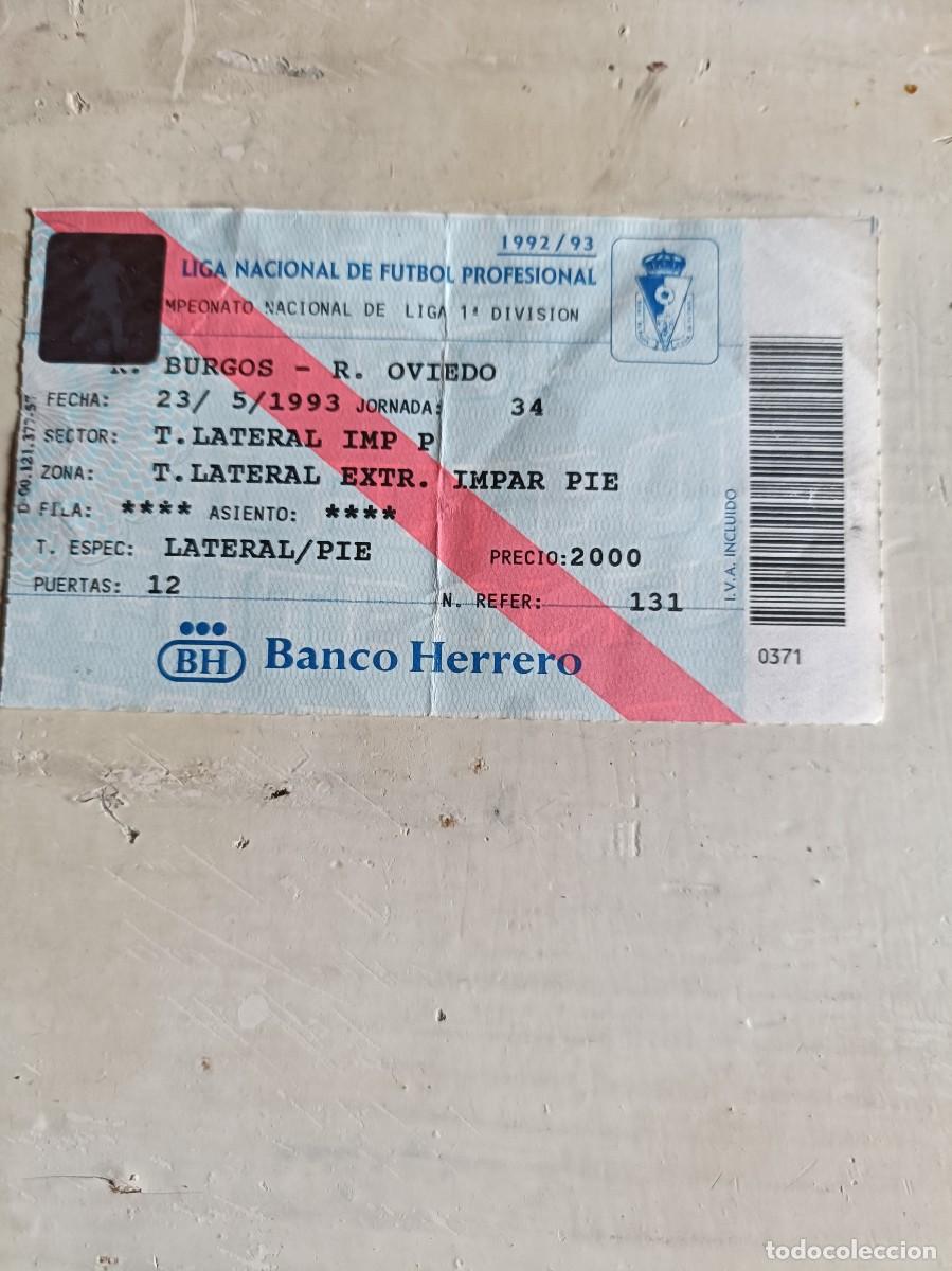 Cromos de Futebol: ENTRADA TICKET REAL BURGOS REAL OVIEDO