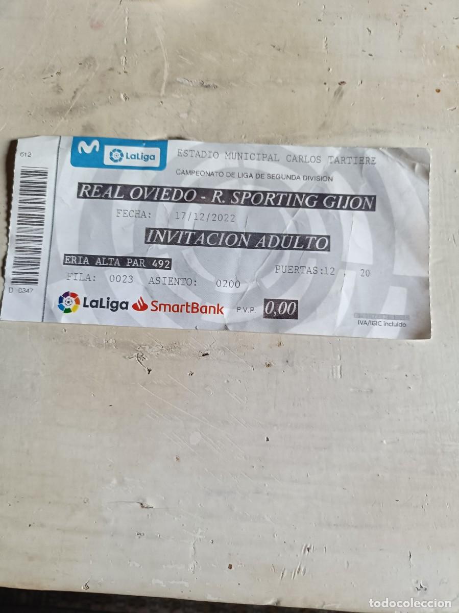 Cromos de F&uacute;tbol: ENTRADA TICKET CARLOS TARTIERE REAL OVIEDO R.SPORTING DE GIJ&Oacute;N