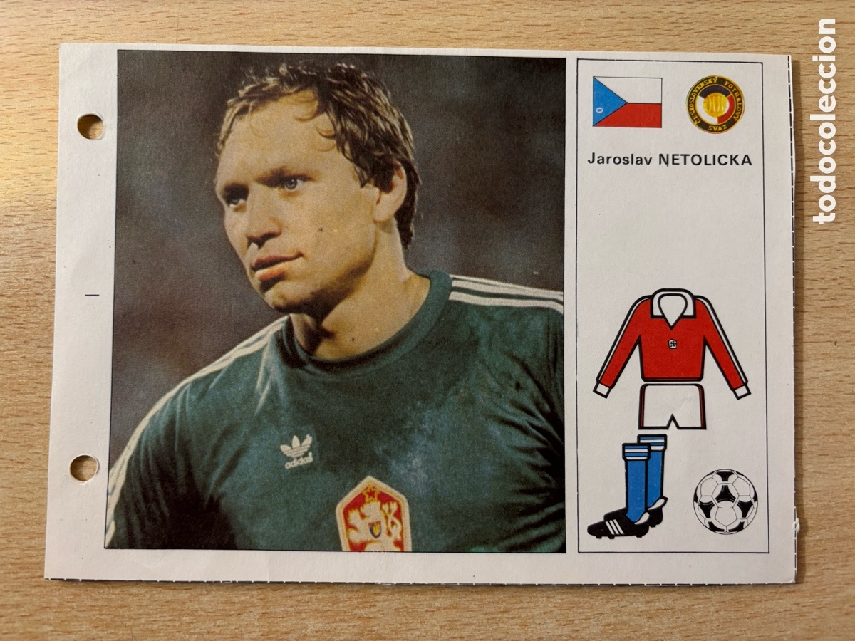 Cromos de F&uacute;tbol: # 43 Jaroslav Netolicka Checoslovaquia Las Estrellas del Mundial 82, mide 18x14 cm.