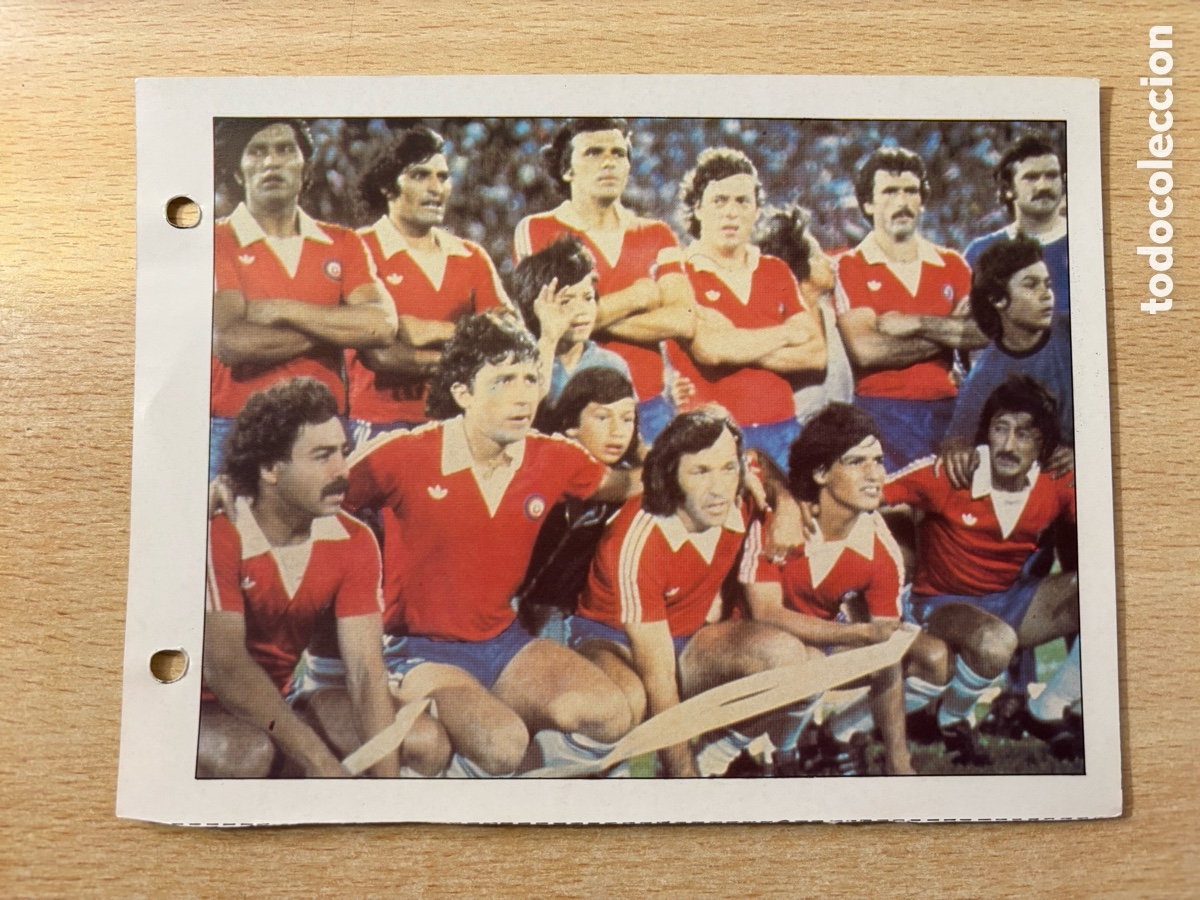 Cromos de F&uacute;tbol: # 45 Selecci&oacute;n Chile Las Estrellas del Mundial 82, mide 18x14 cm.