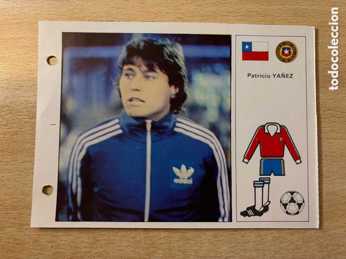 Cromos de F&uacute;tbol: # 48 Patricio Y&aacute;&ntilde;ez Chile Las Estrellas del Mundial 82, mide 18x14 cm.