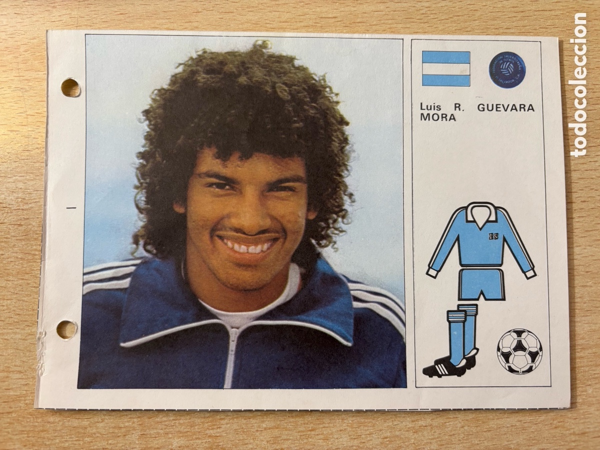 Cromos de F&uacute;tbol: # 50 Guevara Mora El Salvador Las Estrellas del Mundial 82, mide 18x14 cm.
