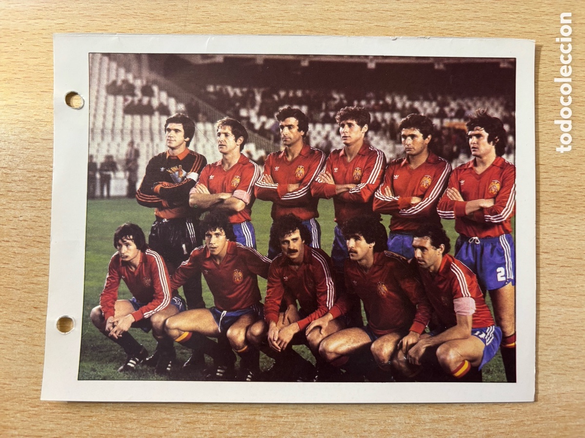 Cromos de F&uacute;tbol: # 58 Selecci&oacute;n Espa&ntilde;a Las Estrellas del Mundial 82, mide 18x14 cm.