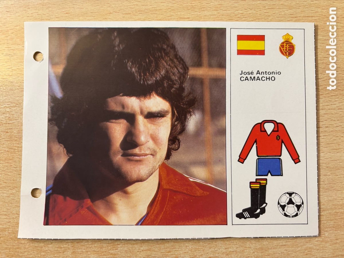 Cromos de F&uacute;tbol: # 60 Jos&eacute; Antonio Camacho Espa&ntilde;a Las Estrellas del Mundial 82, mide 18x14 cm.