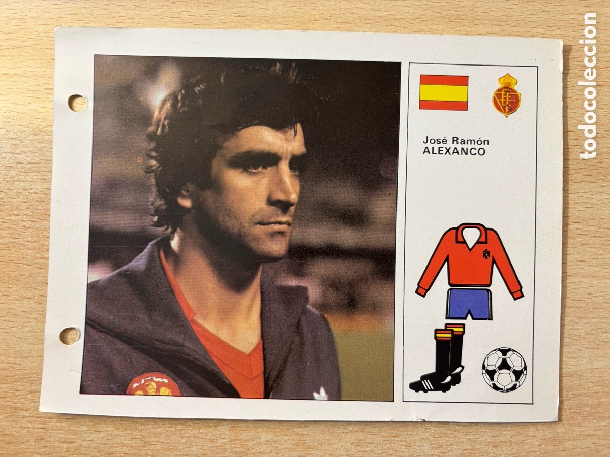 Cromos de F&uacute;tbol: # 62 Jos&eacute; Ramon Alexanco Espa&ntilde;a Las Estrellas del Mundial 82, mide 18x14 cm.