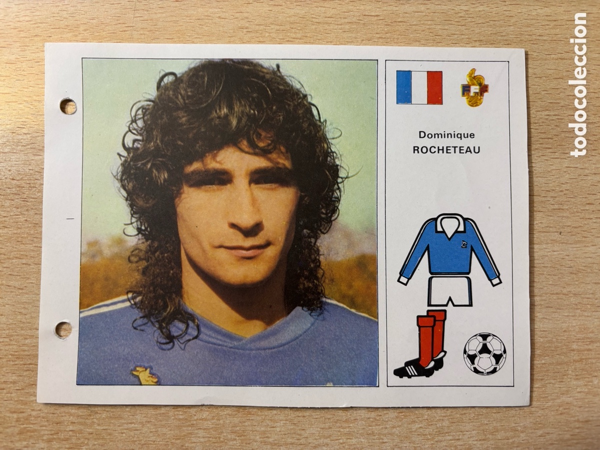 Cromos de F&uacute;tbol: # 71 Dominique Rocheteau Francia Las Estrellas del Mundial 82, mide 18x14 cm.