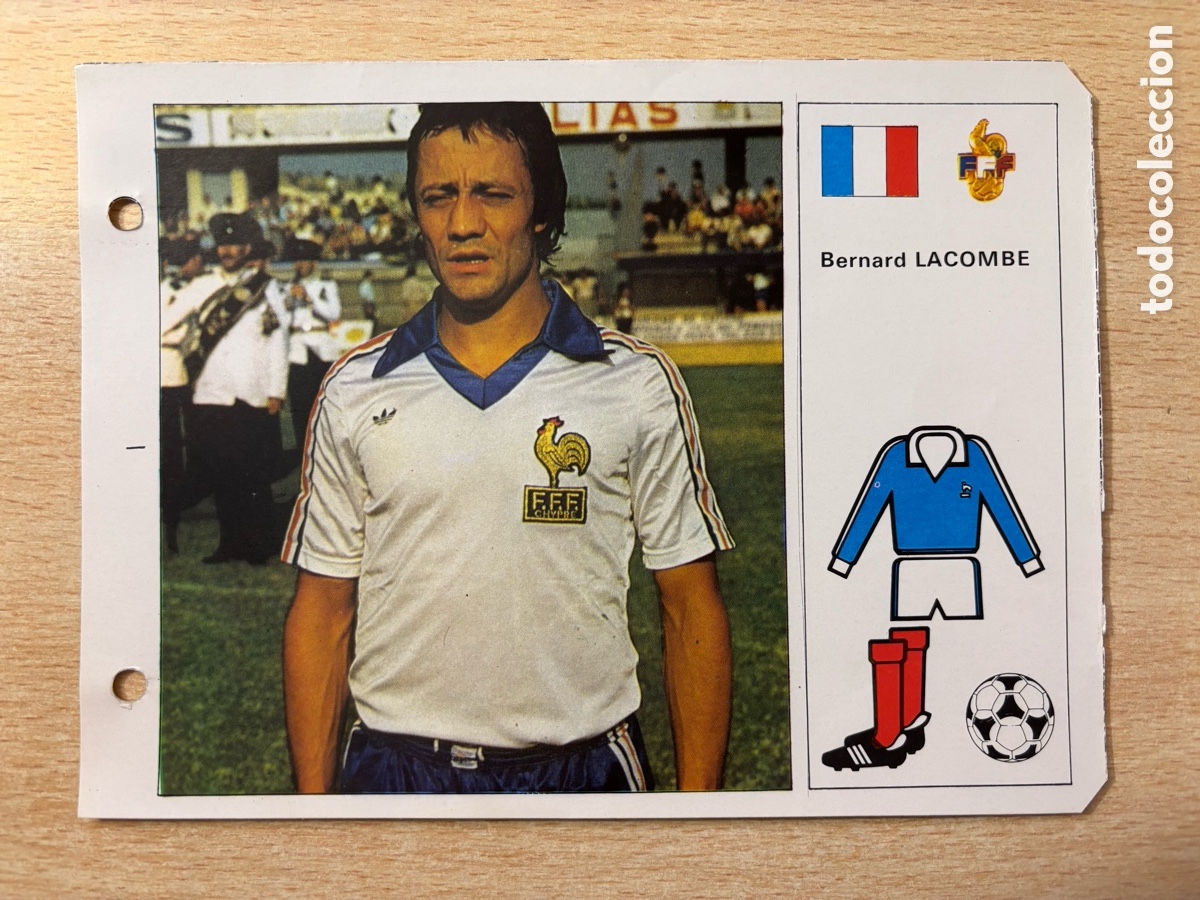 Cromos de F&uacute;tbol: # 72 Bernard Lacombe Francia Las Estrellas del Mundial 82, mide 18x14 cm.