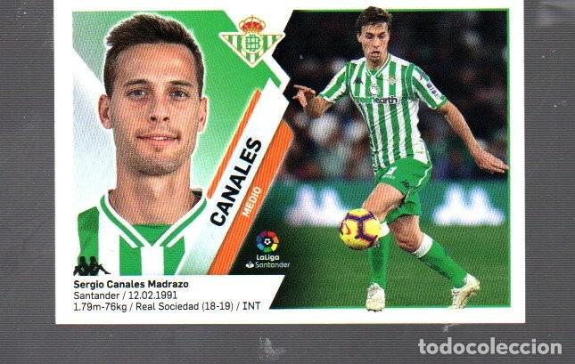 Cromos de F&uacute;tbol: CROMO DE FUTBOL DEL REAL BETIS 2019/20 CANALES DE PANINI Y ESTE