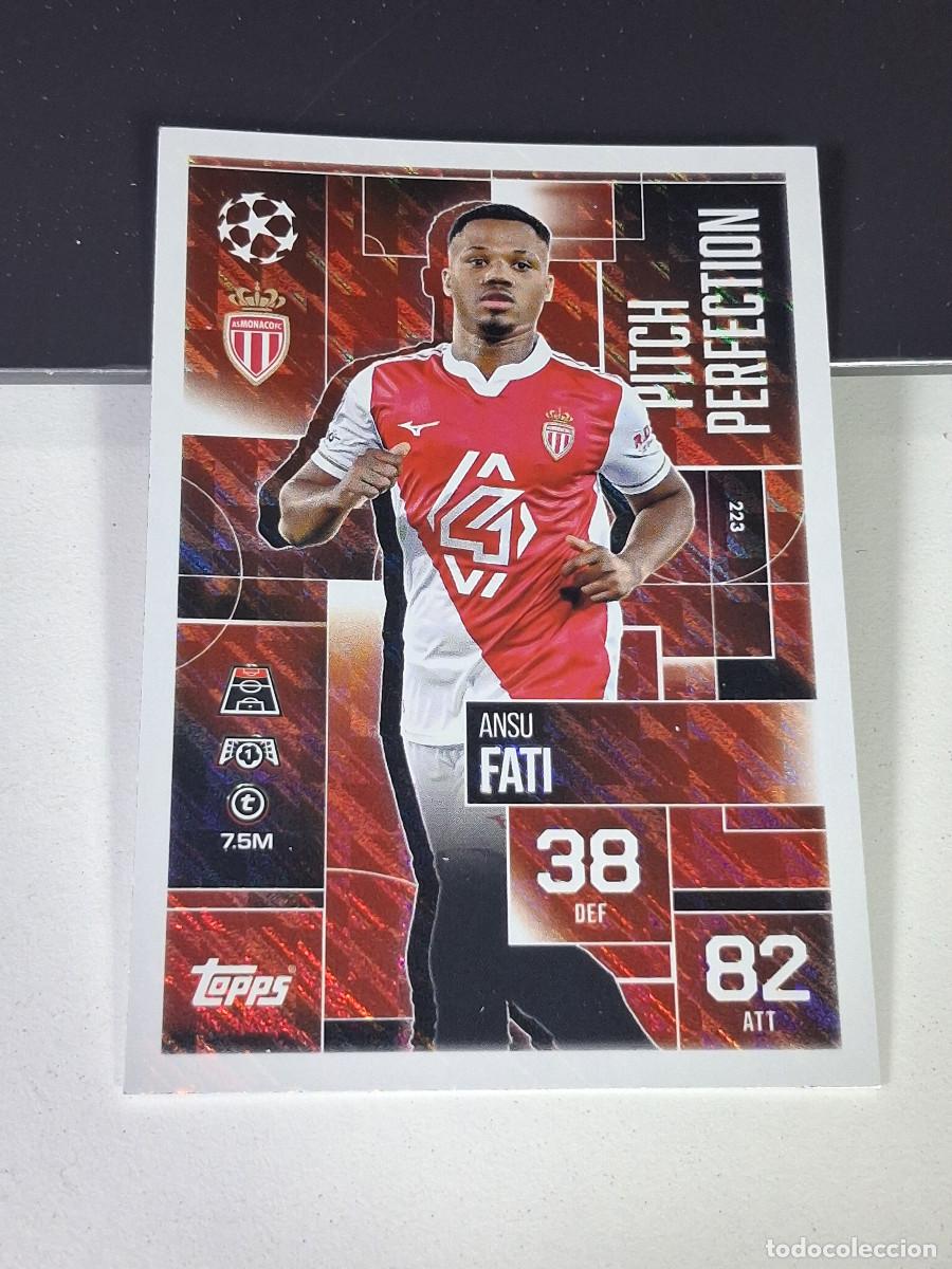 Cromos de F&uacute;tbol: A14 223 ANSU FATI MONACO PITCH PERFECTION MATCH ATTAX CHAMPIONS LEAGUE 2025-26 EXTRA TOPPS