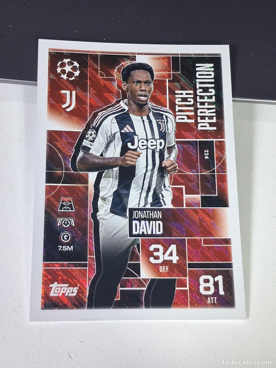 Cromos de F&uacute;tbol: A14 224 JONATHAN DAVID JUVENTUS PITCH PERFECTION MATCH ATTAX CHAMPIONS LEAGUE 2025-26 EXTRA TOPPS