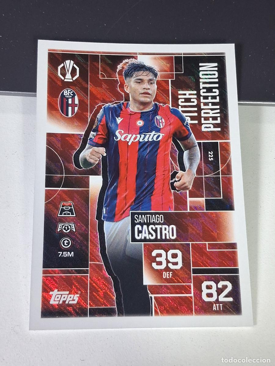 Cromos de F&uacute;tbol: A14 SANTIAGO CASTRO BOLOGNA 225 PITCH PERFECTION MATCH ATTAX CHAMPIONS LEAGUE 2025-26 EXTRA TOPPS