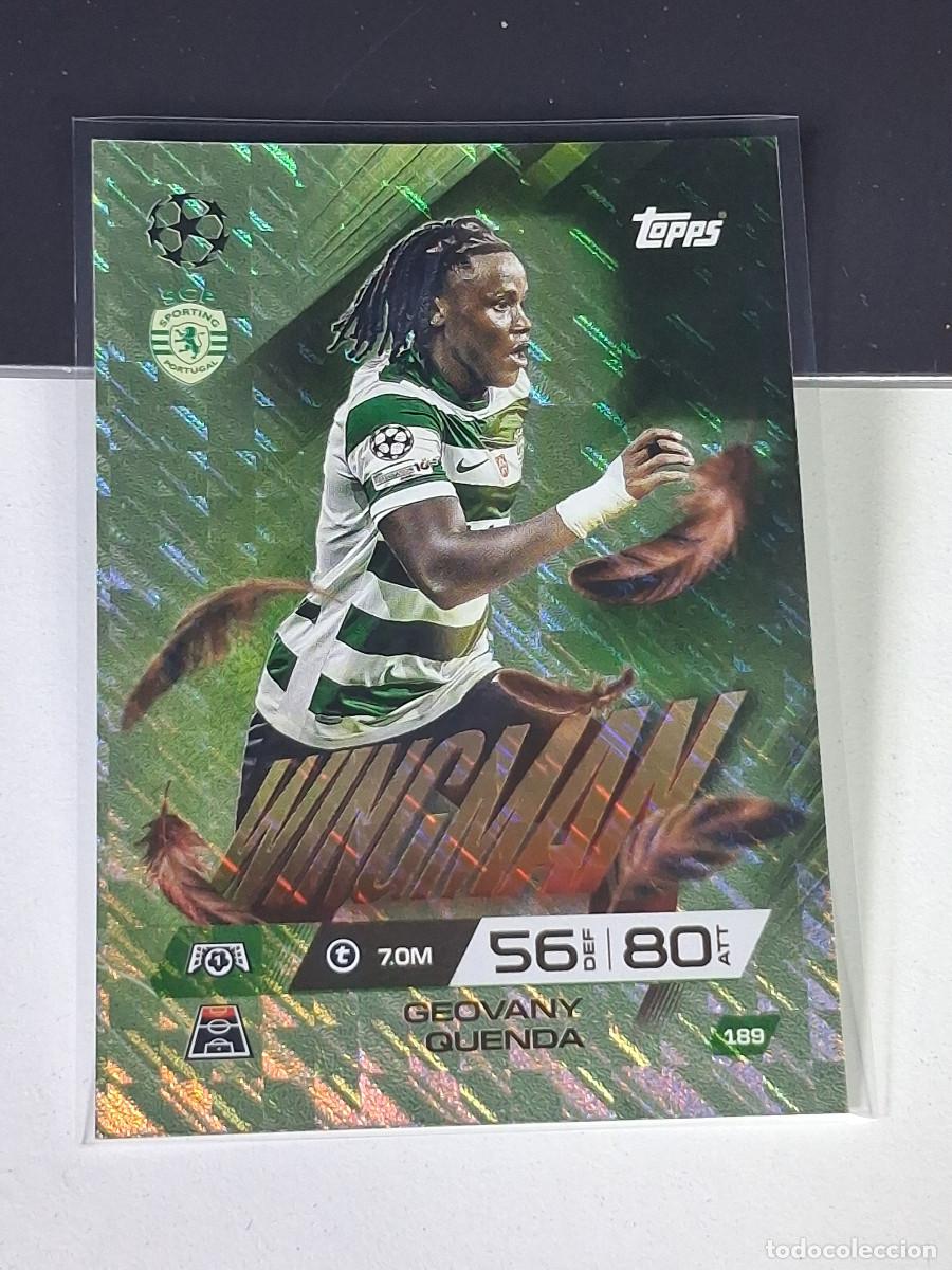 Cromos de F&uacute;tbol: A15 189 GEOVANY QUENDA SPORTING PORTUGAL WINGMAN MATCH ATTAX CHAMPIONS LEAGUE 2025-26 EXTRA TOPPS