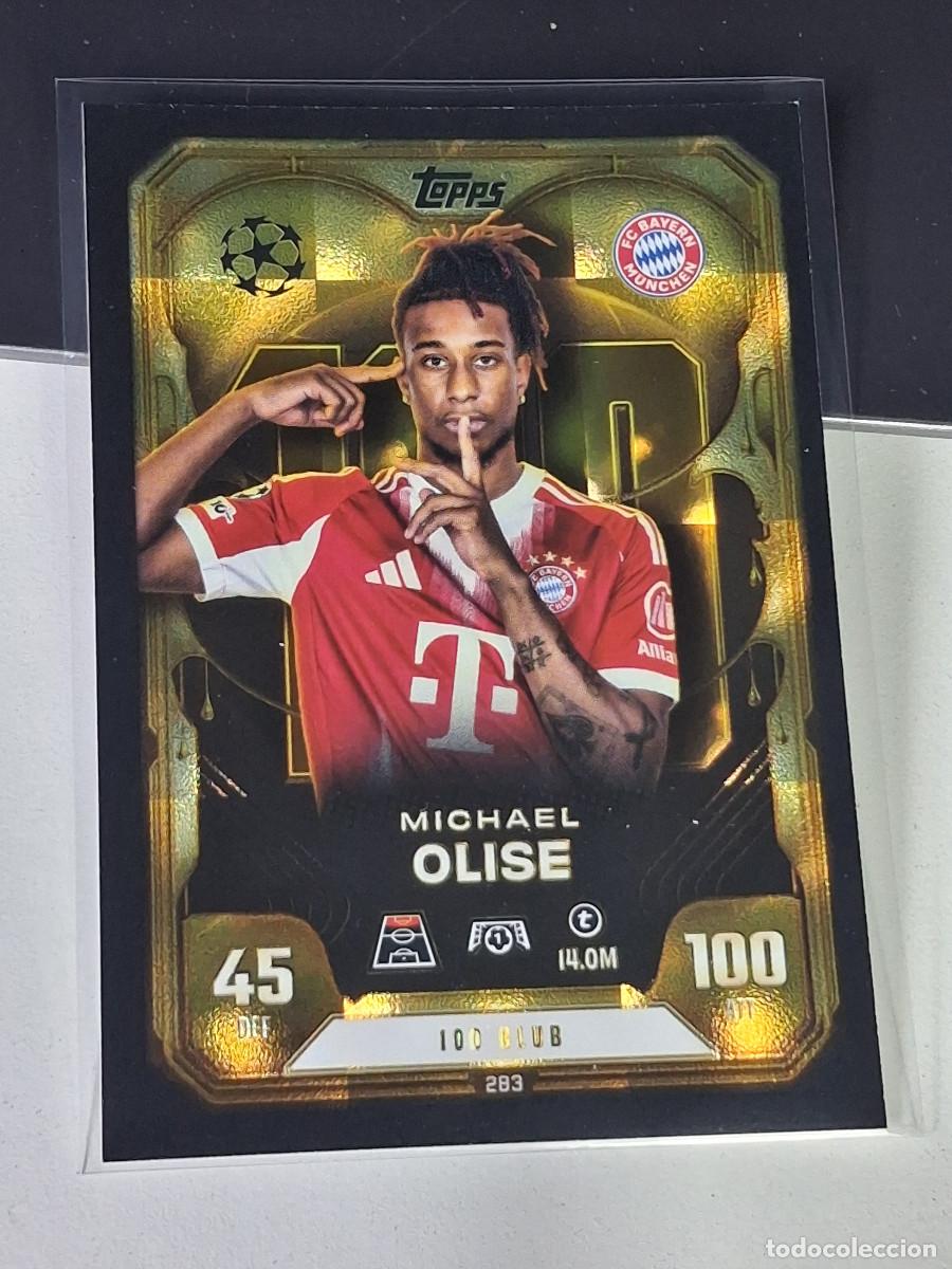 Cromos de F&uacute;tbol: A15 283 MICHAEL OLISE BAYERN MUNICH 100 CLUB MATCH ATTAX CHAMPIONS LEAGUE 2025-26 EXTRA TOPPS