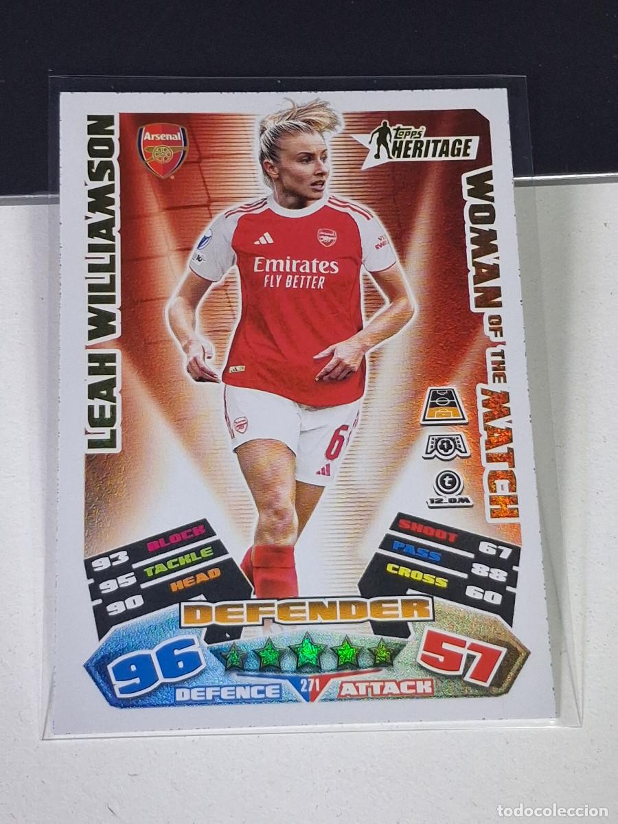 Cromos de F&uacute;tbol: A15 271 LEAH WILLIAMSON ARSENAL HERITAGE MAN OF THE MATCH MATCH ATTAX EXTRA 2025 2026 25 26 TOPPS