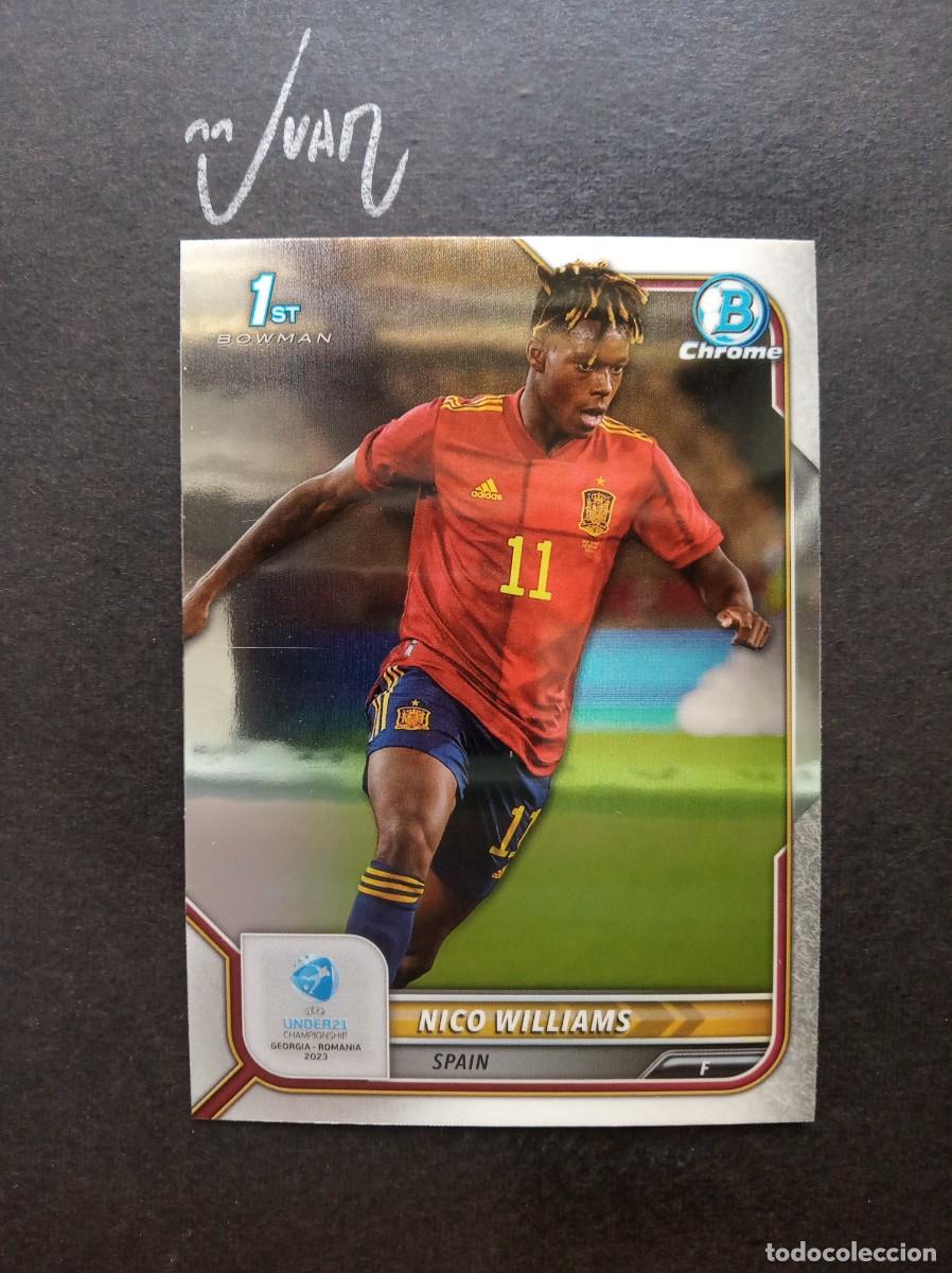 Figurine di Calcio: N&ordm; 131 NICO WILLIAMS ESPA&Ntilde;A ATHLETIC CLUB BILBAO ⚽ TOPPS &reg; 1st BOWMAN CHROME UEFA EURO UNDER 21 2023