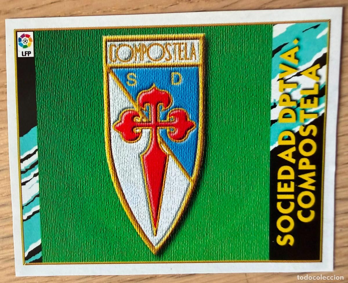 Cromos de F&uacute;tbol: ESCUDO COMPOSTELA 97 98 1997 1998 LIGA EDICIONES ESTE RECORTADO STICKER
