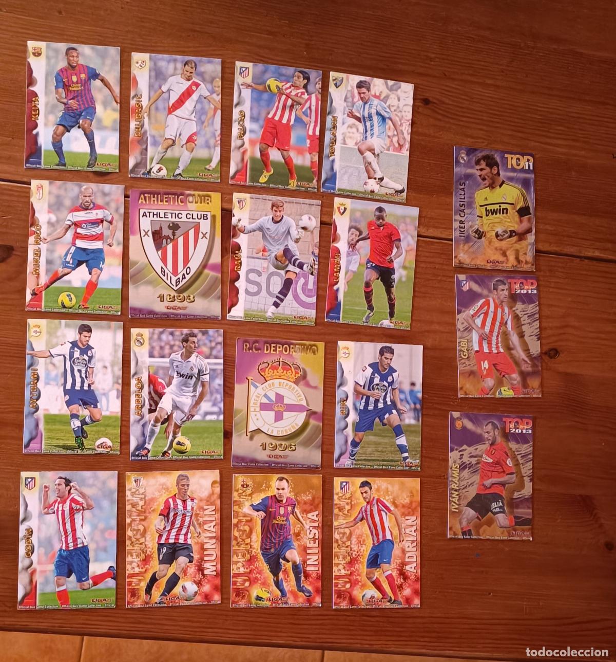 Cromos de F&uacute;tbol: LOTE 19 CROMOS MUNDICROMO LIGA 2013 - INIESTA SUPERSTARS - CASILLAS TOP