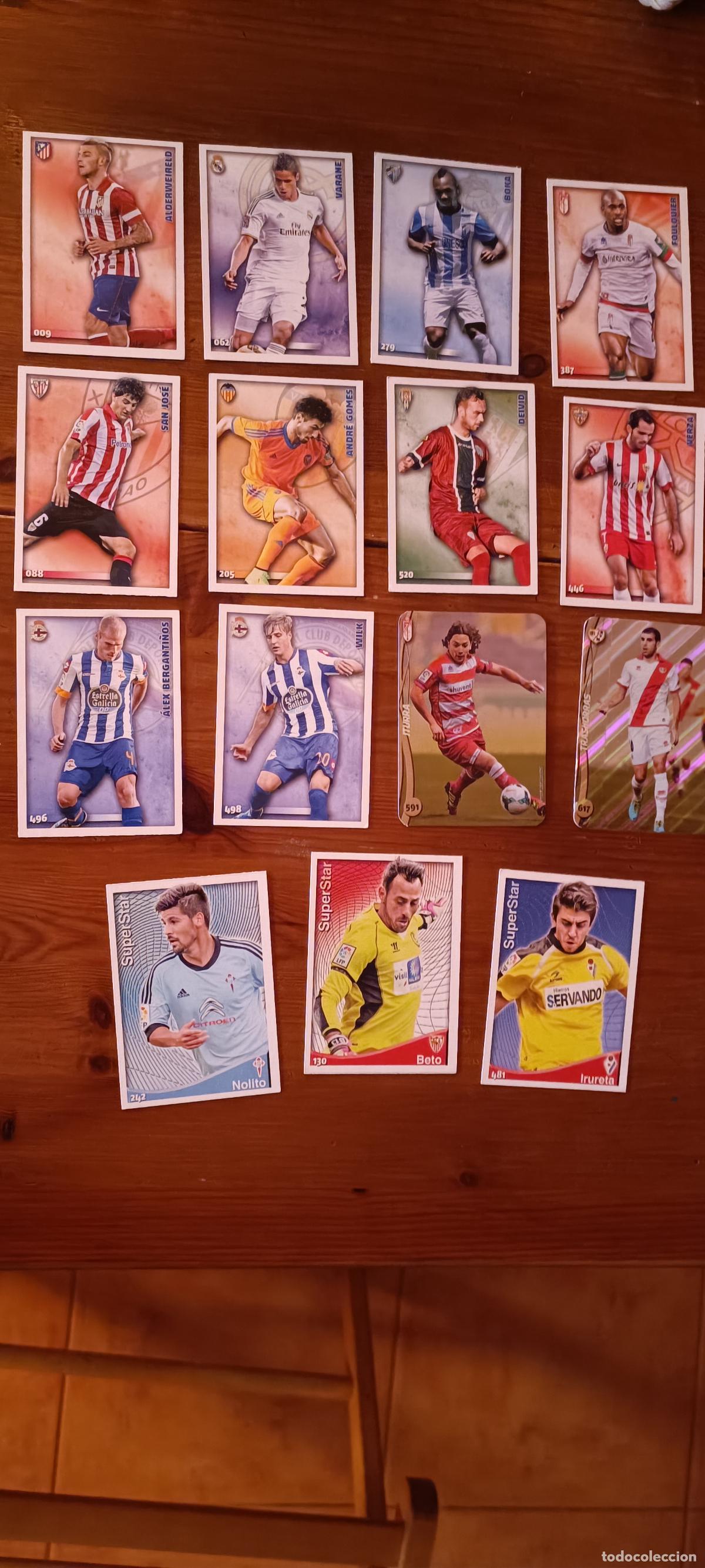 Cromos de F&uacute;tbol: LOTE 15 CROMOS MUNDICROMO FICHAS QUIZ LIGA 2015 - SUPERSTAR NOLITO CELTA - VARANE REAL MADRID