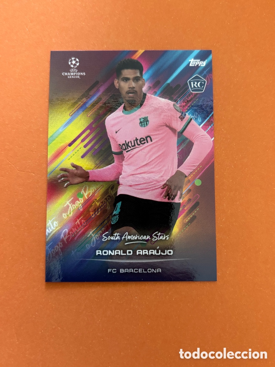 Figurine di Calcio: F.c Barcelona Ronald Araujo Rookie RC Topps UCL Jogo Bonito South American Stars