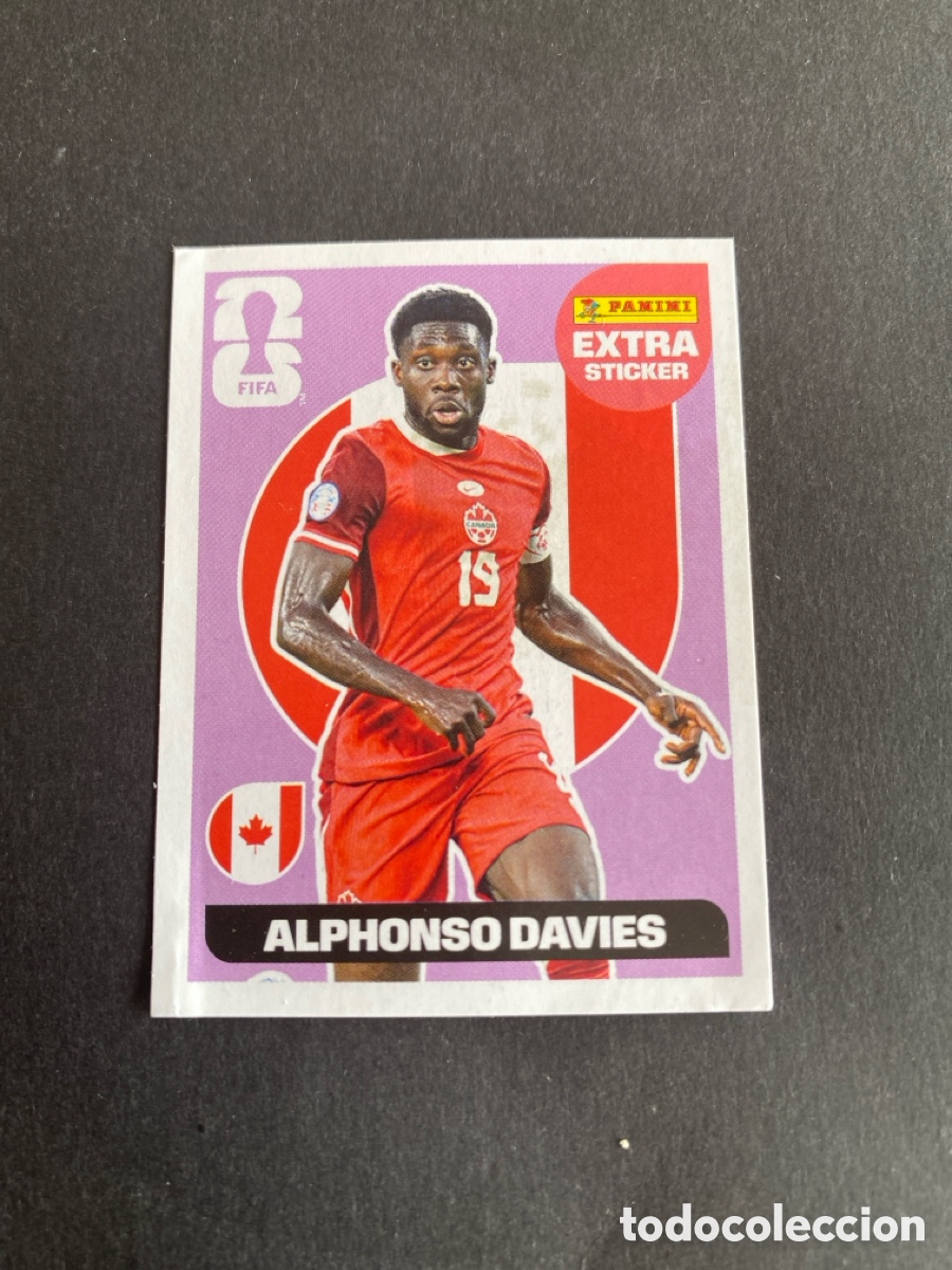 Cromos de F&uacute;tbol: Cromo Alphonso Davies extra sticker mundial 2026
