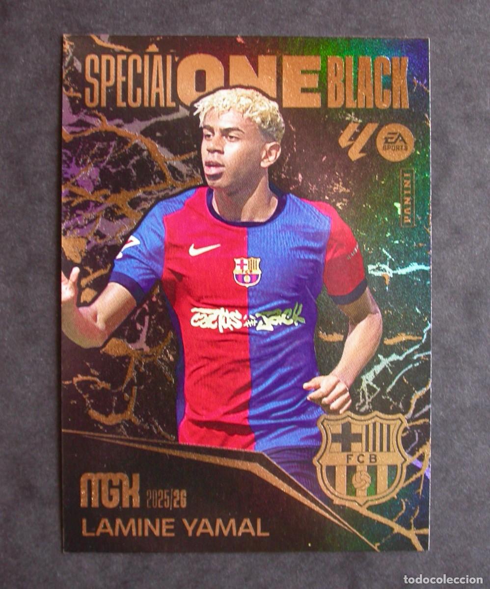 Cromos de F&uacute;tbol: 19 LAMINE YAMAL / SPECIAL ONE BLACK / FC BARCELONA / MGK 2025-2026 MEGACRACKS / PANINI