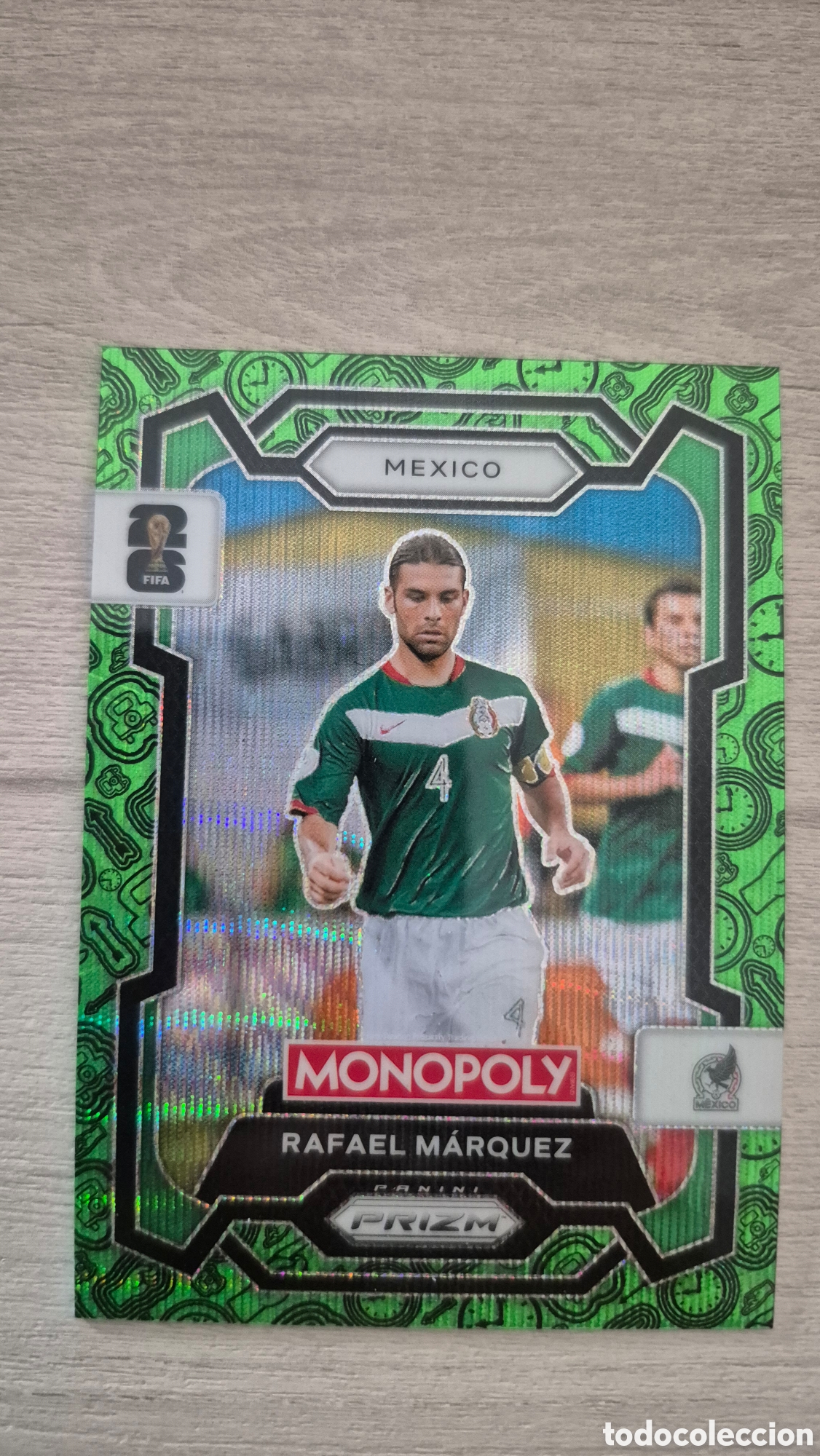 Cromos de F&uacute;tbol: Rafael M&aacute;rquez Green Wave Panini Monopoly Prizm FIFA World Cup 2026