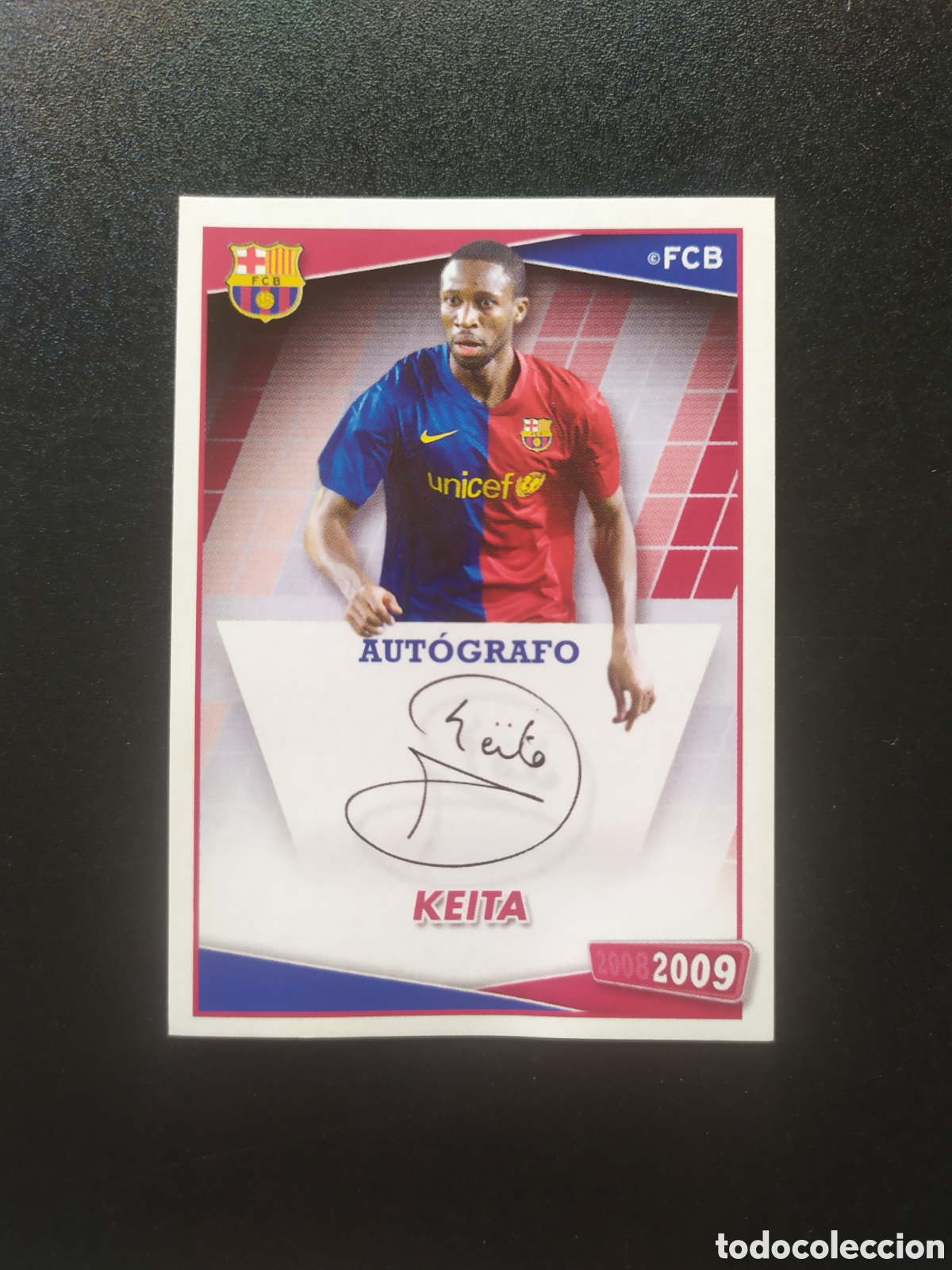 Cromos de F&uacute;tbol: FC Barcelona colecci&oacute;n oficial 2008 2009 08 09 panini Keita aut&oacute;grafo n&deg; 86 sin pegar