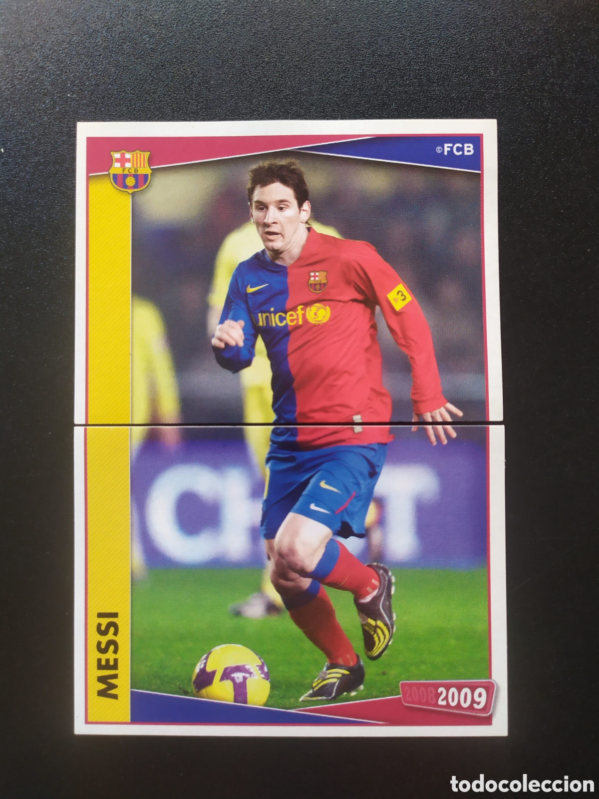 Cromos de F&uacute;tbol: FC Barcelona colecci&oacute;n oficial 2008 2009 08 09 panini Messi n&deg; 134 y 135 sin pegar