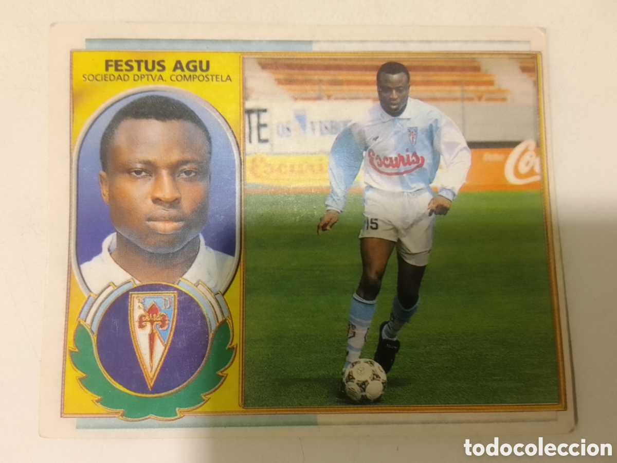 Cromos de F&uacute;tbol: Colecciones Este 96-97 Festus Agu &bull; Compostela.