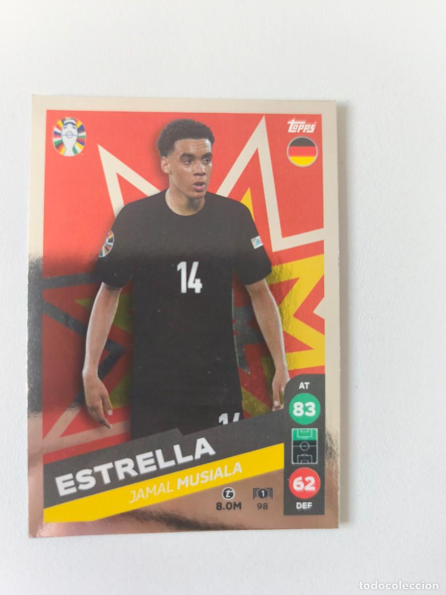 Cromos de F&uacute;tbol: EURO 2024 TOPPS JAMAL MUSIALA ESTRELLA 98 CRM1