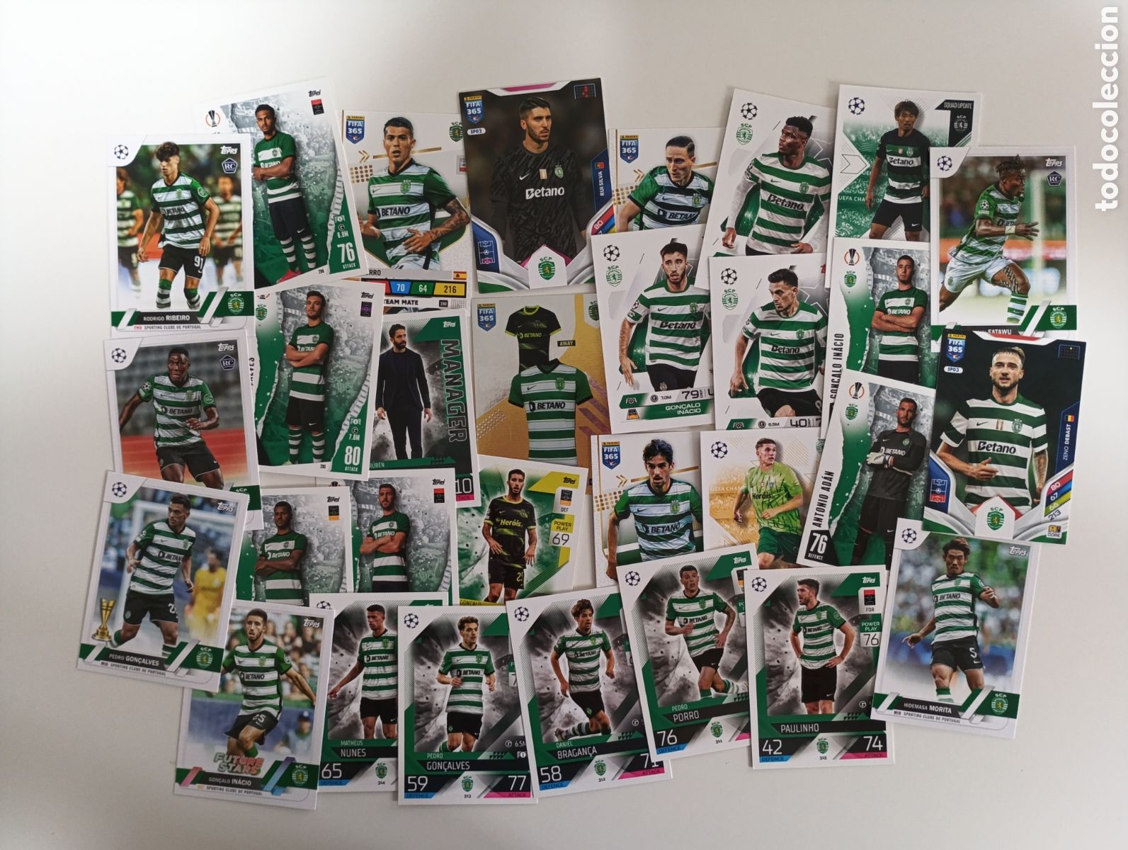 Cromos de F&uacute;tbol: Lote Sporting Portugal 30 cromos-cartas Todos Diferentes