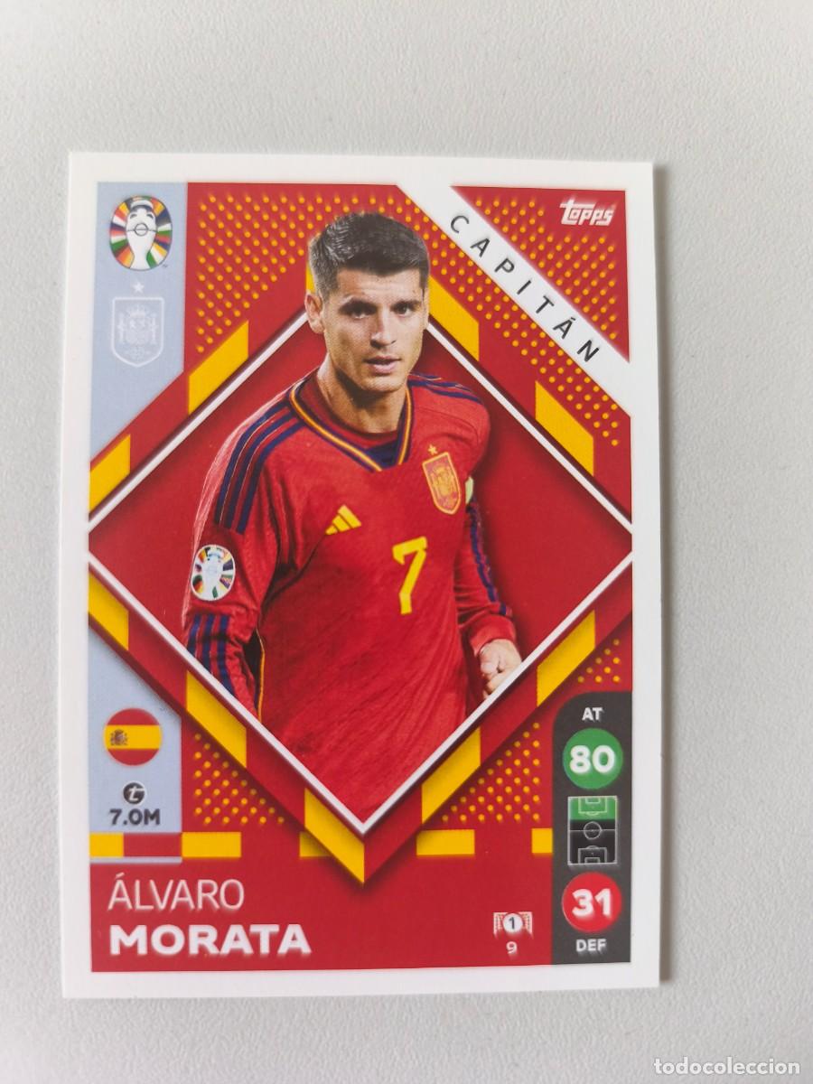 Cromos de F&uacute;tbol: EURO 2024 TOPPS CAPITAN ALVARO MORATA 9 CRM1