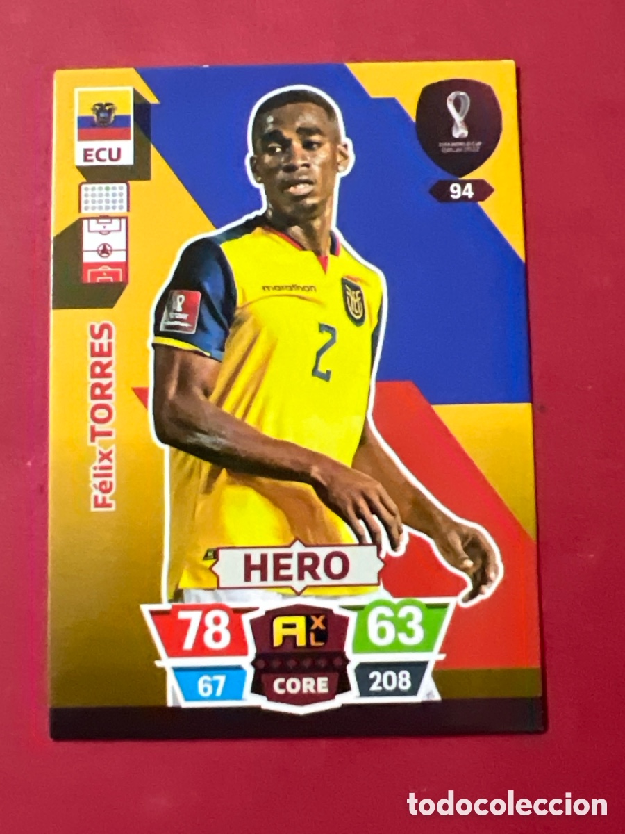 Fu&szlig;ball-Sticker: C66. CROMOS DE ADRENALYN XL PANINI FIFA WORLD DE QATAR DEL A&Ntilde;O 2022 N&ordm; 94 ECU F&Eacute;LIX TORRES